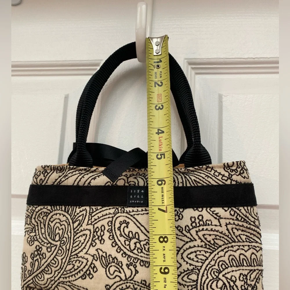 Lisa Lill Studio Black and Tan Paisley Bag (reversible!)